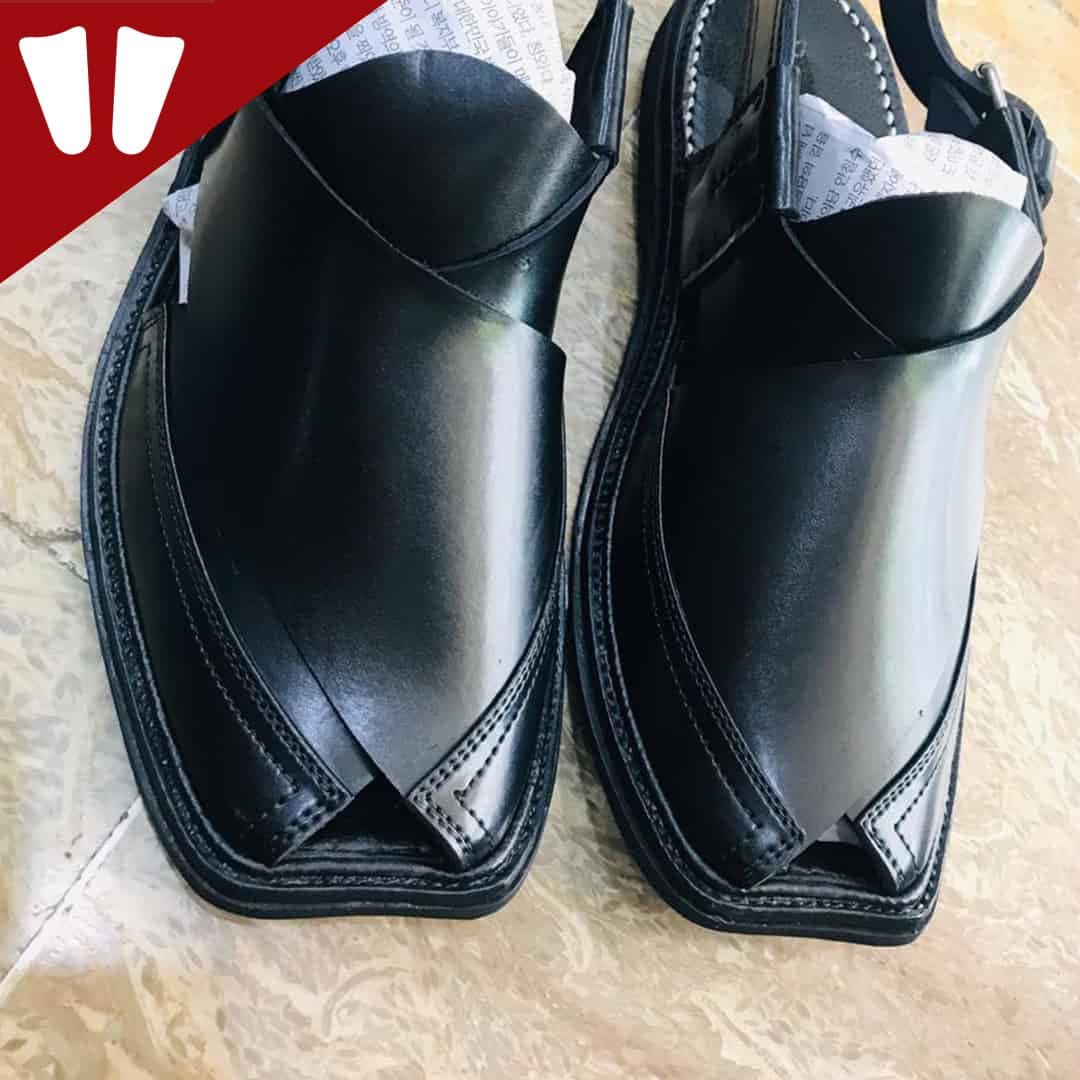 Black clearance peshawari chappal